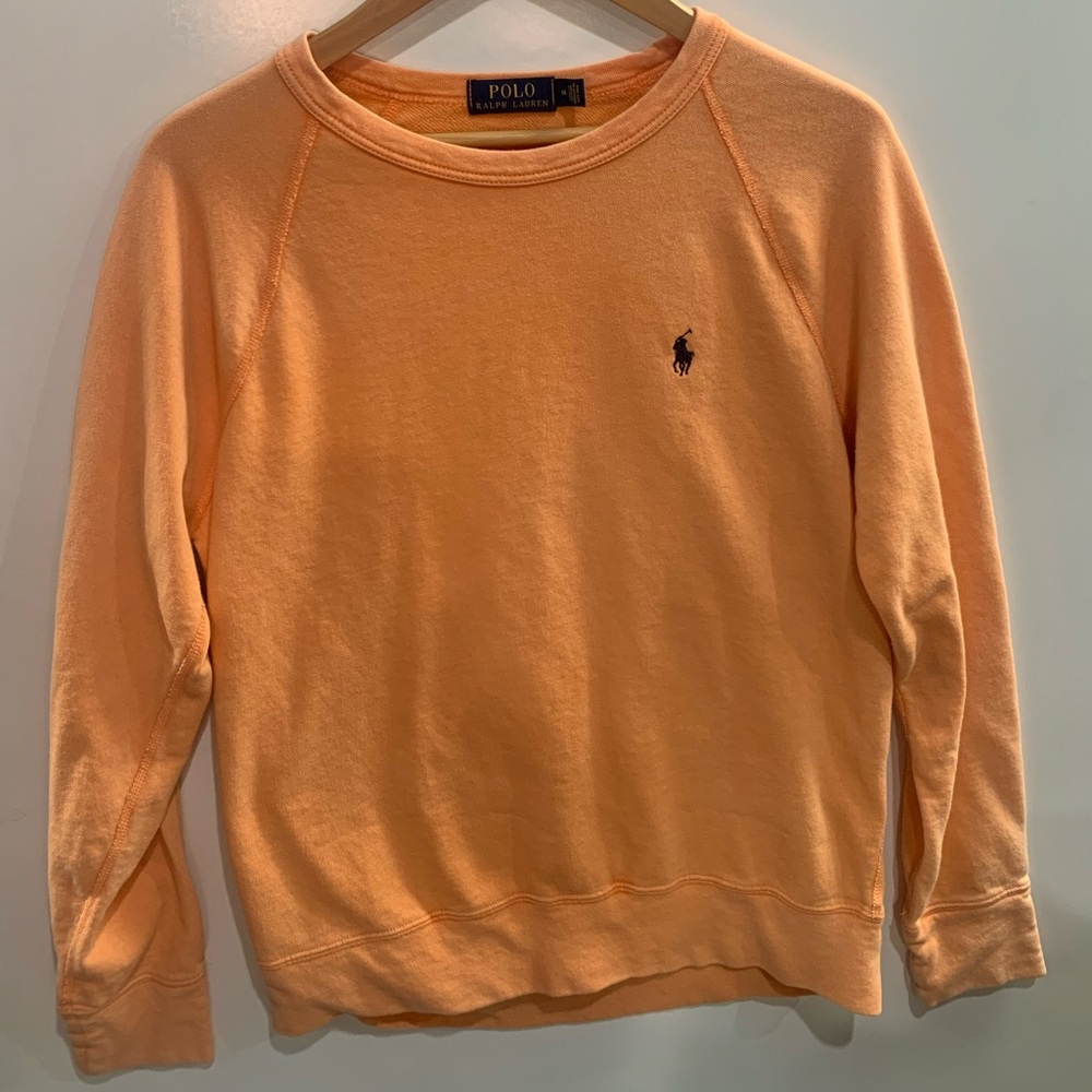 Polo by Ralph Lauren Women's Orange Crew Neck Sweater plus size 14 black label